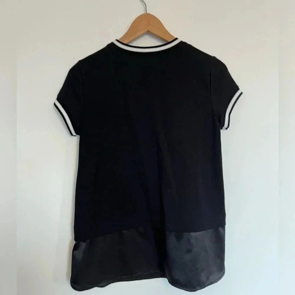 Tristan Black Crew Neck Cuffed Sleeve T-Shirt - Picture 4 of 5